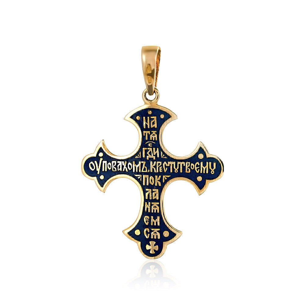 Купить Крест из красного золота с эмалью (21240)